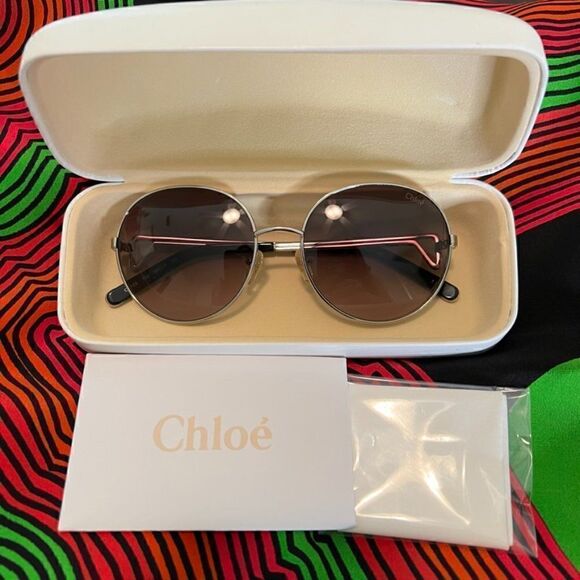 Chloe Cypress Silver Frame Sunglasses Made in Italy - Picture 6 of 14